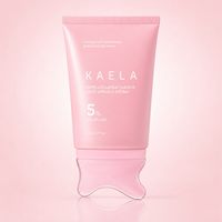 Crème Gua Sha PDRN Kaela, tube rose pastel à embout gua sha intégré