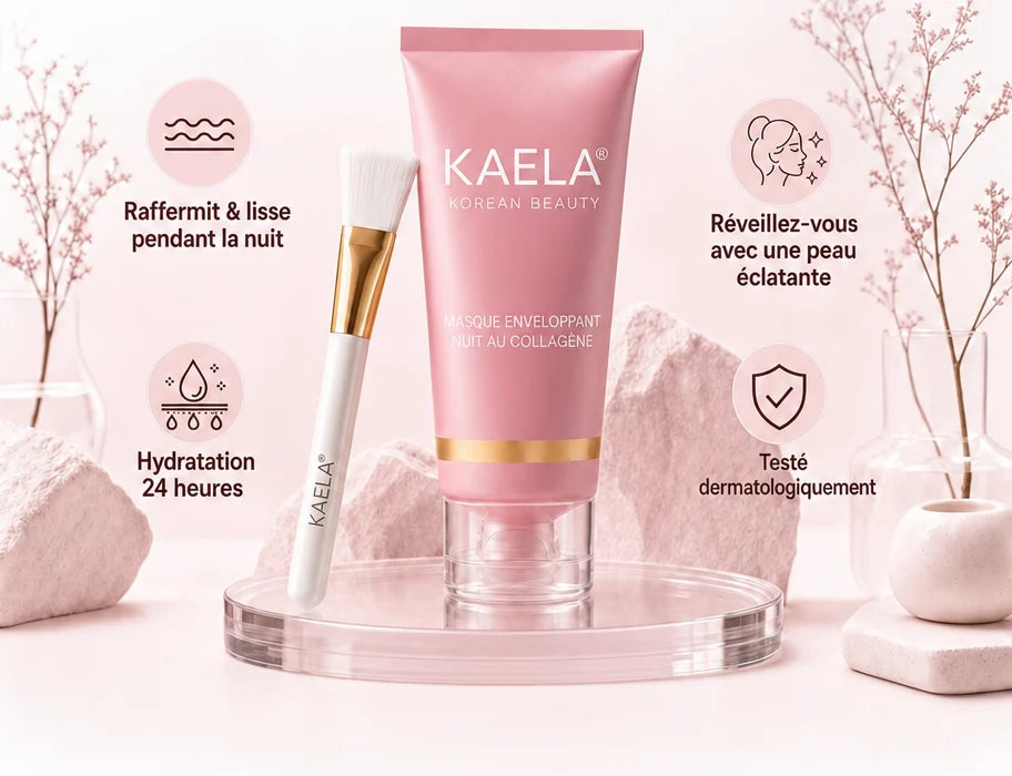 Masque de nuit au collagène Kaela et son pinceau applicateur